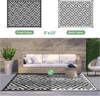 GENIMO Outdoor Rugs 8x10 Waterproof, Reversible Mats, Area Plastic Straw Rug - Image 7