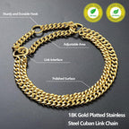 Gold 18K Gold Dog Chain Collar - Image 2