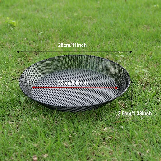 2pcs Metal Round Bird Feeders Tray, Wild Birds Seed Feeder, Mesh Tray Outdoor - Image 2