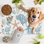 Starfish Dog Food Mat for Floors, Coral Shell Ocean Absorbent Quick-Dry Pet - Image 7