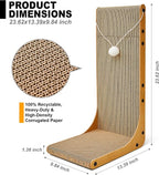 Value 2-Pack 23.6 Inch L-Shaped Cardboard Cat Scratcher, Dual Use Scratch Pad - Image 3