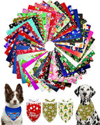 PET SHOW 50 Pack Christmas Big Dog Bandanas Bulk XL Washable Happy New Year by PETSHOW