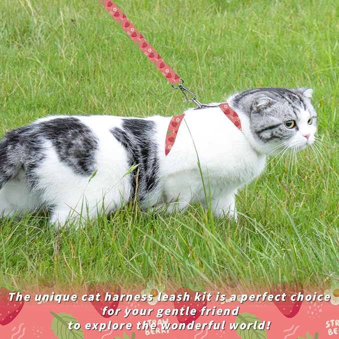 Cat Harness and Leash Set, Adjustable Kitten Harness Escape Proof Cats Harness - Image 2