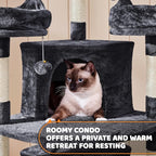 Yaheetech 68.5in Cat Tree for Large Cats, Large Condo, Stable Pet Play House - Image 5