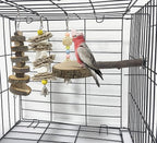 kathson 8PCS Wood Bird Perch Natural Parakeet Perches Bird Swing Chew Toys - Image 5