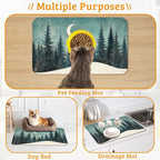Pet Feeding Mat, Abstract Forest Absorbent Dog Cat Food Mat Moon Dog Mat - Image 7