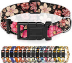 Dog Collar for Boys Girls, Floral Puppy Collar for Small Medium Large Dogs by Seyezo