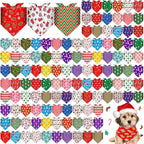 Sanwuta 120 Pcs Christmas Dog Bandanas Bulk Xmas Bandanas by Sanwuta