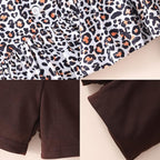 Toddler Baby Girls Summer Clothes Outfits Ruffled Sleeve Dinosaur Shirt Leopard - Image 6
