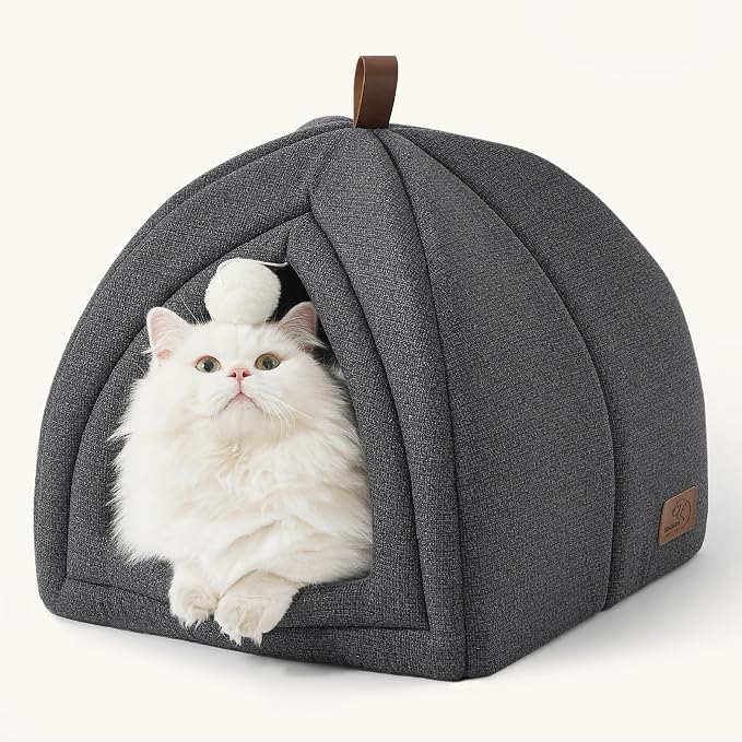 Bedsure Cat Beds for Indoor Cats - 2 in 1 Cat Cave House Tent for Kittens and by BEDSURE