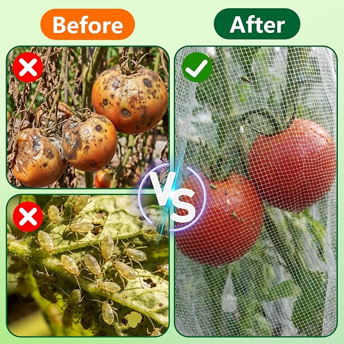2 Pcs Garden Bird Netting for Triangle Plant Cage, Tomato Trellis Insect Bird - Image 4