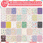Reginary 120 Packs Spring Dog Bandanas Bulk Flower Dog Scarf Adjustable Holiday - Image 3