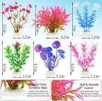 MyLifeUNIT Fish Tank Plants, 7 Pieces Colorful Aquarium Plants and Coral Reef - Image 6
