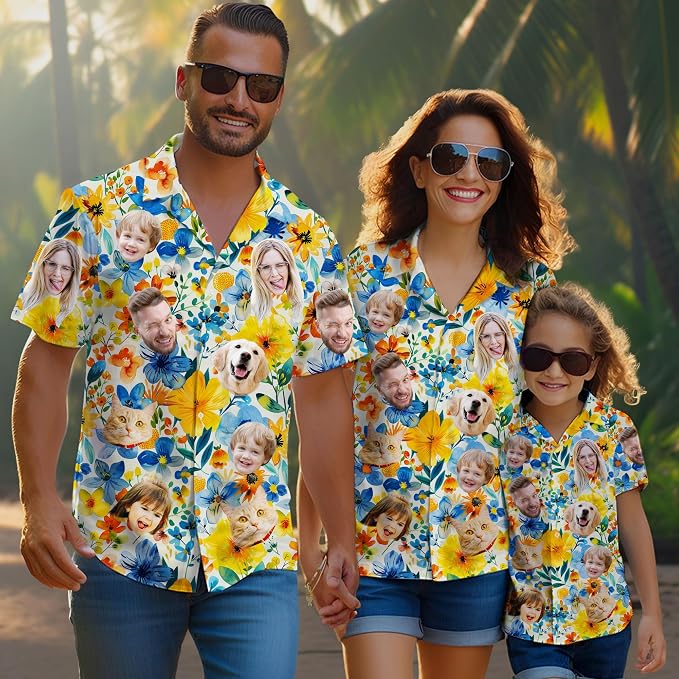 Custom Hawaiian Shirt with Face Photo Picture - Image 3