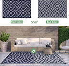 GENIMO Outdoor Rug for Patio Clearance, Reversible Plastic Straw Rugs for RV - Image 4
