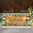 Tinideya 2 Pcs Spring Welcome Door Mat Floral Outdoor Layered Doormats - Image 7