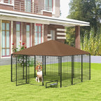 PawHut Outside Dog Kennel, Garden Playpen Fence Crate Enclosure Cage Rotating - Image 2