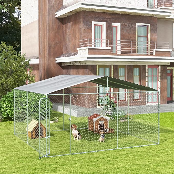 PawHut Outdoor Dog Kennel, Heavy Duty Dog Run Outdoor Fence - Image 8
