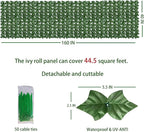 Artificial Ivy Privacy Fence Wall Screen, 40X160 in UV-Anti Faux Greenery - Image 2