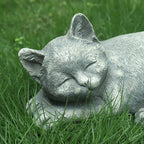 Garden Sleeping Cat Memorial Stone Cat Grave Marker Remembrance Kitten Statues - Image 4