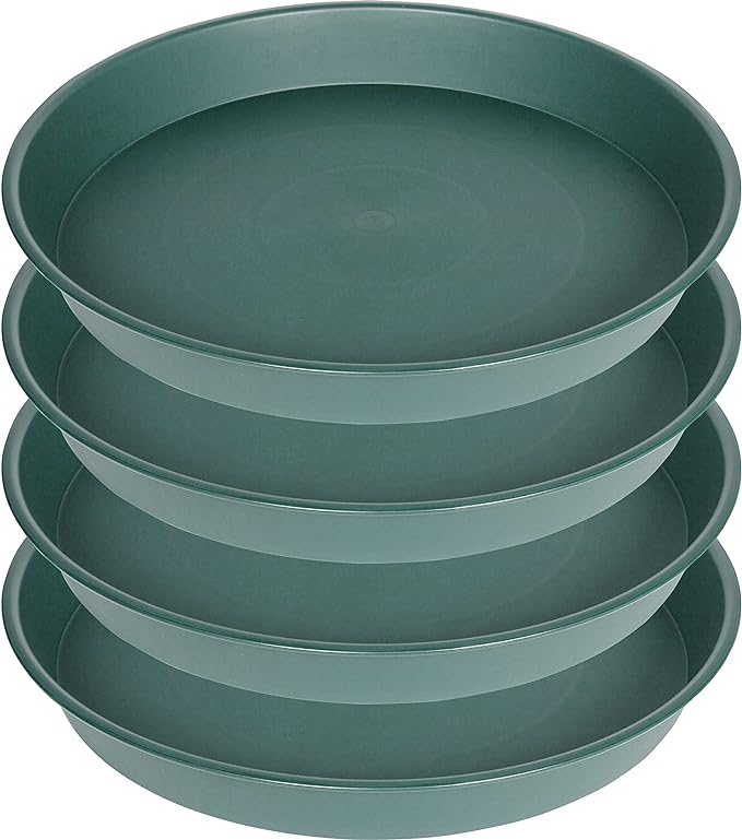 4 Pack of 16 inch Plant Saucer, Heavy Duty Plastic Plant Tray by Bleuhome