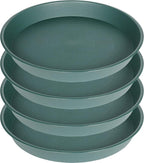 4 Pack of 18 19 inch Plant Saucer Drip Tray, Heavy Duty Large Deep Plant Saucers by Bleuhome