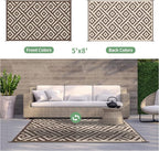 GENIMO 5x8 Outdoor Rug Waterproof, Reversible Mats, Outdoor Area Rug, Plastic - Image 4