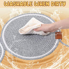 25.6 Inch Large Scratching Mat for Indoor Cats Natural Cotton Rope Flat - Image 6