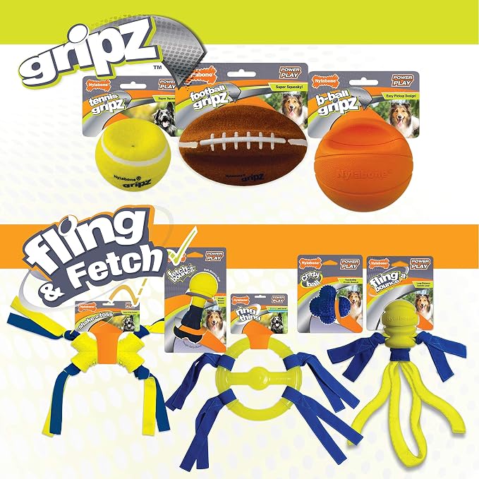 Nylabone Power Play Gripz Felt Basketball Rubber Fetch Toy, Squeaky Ball - Image 11