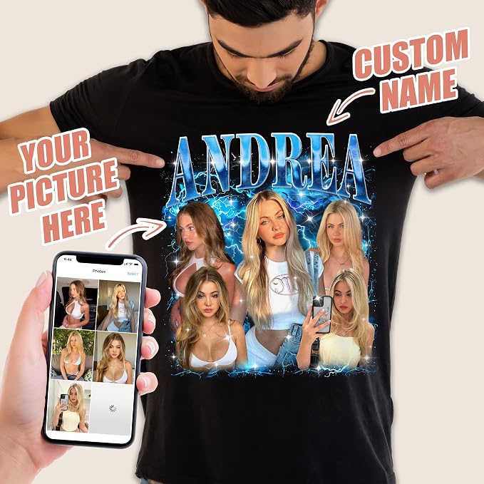 H-DEWALL Custom T Shirts Mineral Wash Tshirt Bootleg Rap Tee Customized Gifts - Image 2