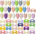 Sanwuta 50 Pcs Dog Bandanas and Collar Bow Ties Set 25 Bandanas Bulk 25 Charm by Sanwuta