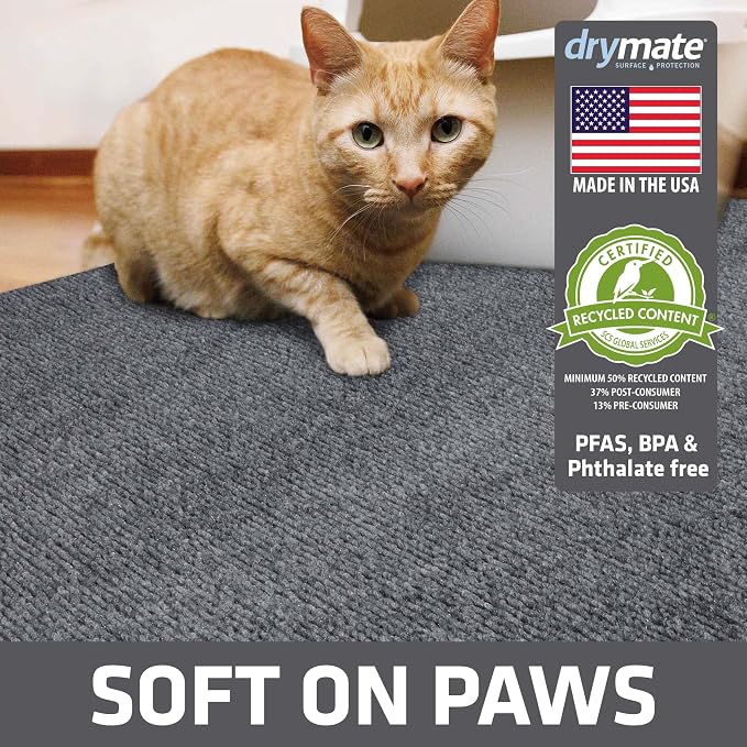 Drymate Cat Litter Box Mat, Litter Trapping Mat, Waterproof, Urine-Proof - Image 3