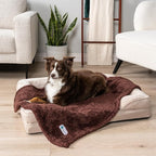 PetAmi Dog Blanket for Small Dogs Brown, Fluffy Soft Puppy Blanket, Sherpa - Image 3
