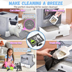 Enclosed Cat Litter Box with Lid Foldable Potty, Drawer Type Extra Large Cover - Image 6