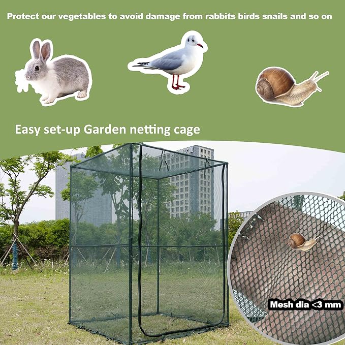Portable 4'x4' Large 6FT Tall Plant Netting Cover Crop Cages Pest Guard Cover - Image 6