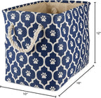 Bone Dry Pet Storage Collection Lattice Paw Print, Nautical Blue, Medium - Image 4