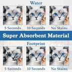 Cute Cats Pet Food Mat for Cats and Dogs–Christmas Stocking Absorbent Quick Dry - Image 3
