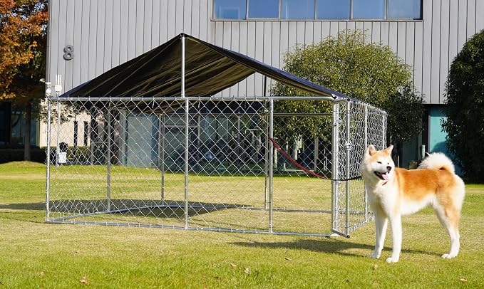 Outdoor Dog Enclosure Heavy Duty Dog Kennel House Mesh Dog Big Cage Pet Kennel - Image 6