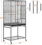 Yaheetech 54-inch Wrought Iron Standing Large Parrot Parakeet Flight Bird Cage - Image 3