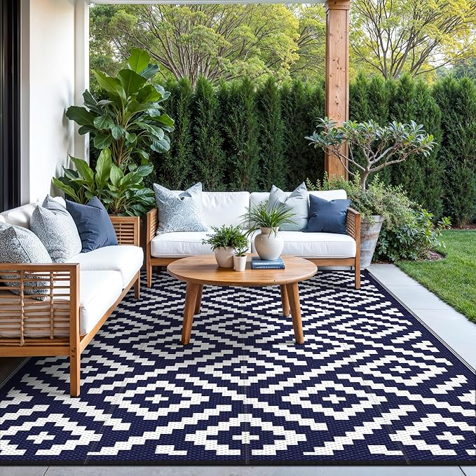GENIMO 5x8 Outdoor Rug Waterproof, Reversible Mats, Area Rug, Plastic Outside - Image 7