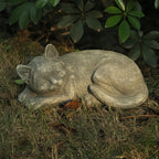 Garden Sleeping Cat Memorial Stone Cat Grave Marker Remembrance Kitten Statues - Image 3