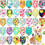 Eccliy 30 Pack Summer Fruit Dog Bandanas Bulk Soft Triangle Dog Scarfs by Eccliy