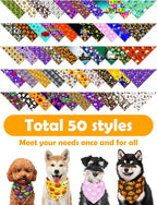 PET SHOW 50 Pack Halloween Small Dog Bandanas Bulk XS Washable Puppy Girl Boy - Image 3