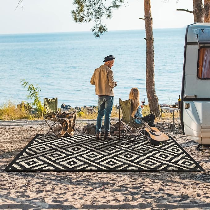 GENIMO Outdoor Rug for Patio Clearance, Reversible Plastic Camping Rugs - Image 2