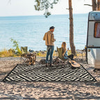 GENIMO 5x8 Outdoor Rug Waterproof, Reversible Mats, Area Rug, Plastic Outside - Image 2