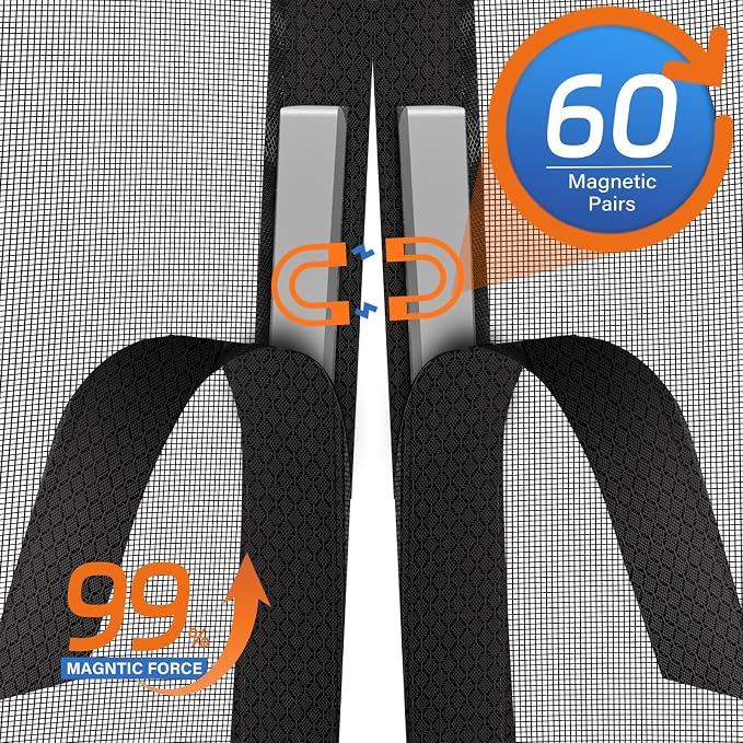 Upgraded PET Mesh Magnetic Screen Door Stronger Than Fiberglass and Polyester - Image 4