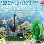 Wenqik Aquarium Decorations Large, Resin Sunken Shipwreck, Undersea Treasure - Image 6