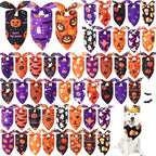 Abbylike 50 Pcs Halloween Dog Bandanas Bulk Pumpkin Bandanas by Abbylike