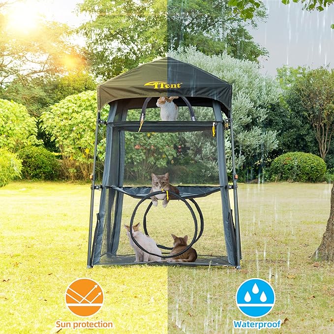 Automatic Pop-Up Cat Enclosure|3-Tier Cat Tent|Cat Cage|Outdoor Catio - Image 3