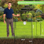 Decorative Garden Fence 40in x 30in, 10 Pack No Dig Fence Animal Barrier - Image 2
